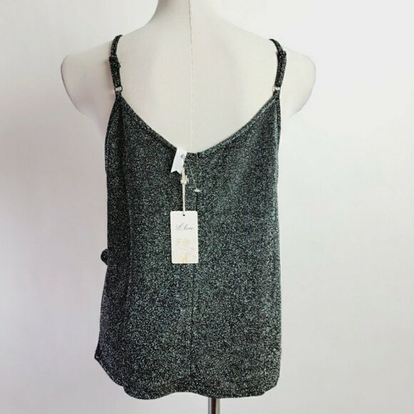 L Love Mettalic Glitter Ruffle Tank Top NWT Medium - Picture 2 of 5